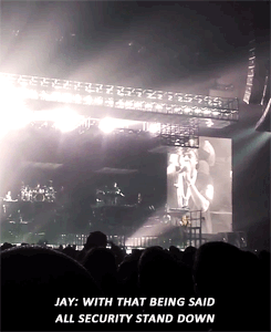 life-of-beyonce:   “JAY Z was told that if people dance in the isles, they’ll fine him”  JAY: “Okay so this how it goes.. usually when i get to this point i tell everybody if you wanna get in the aisles.. you wanna dance.. and have a good time