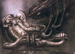 adevineheresy:  Pilot in cockpit by HR Giger