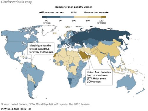 maptitude1: Gender ratios around the world, 2015 Porcentaje de género en el mundo 2015