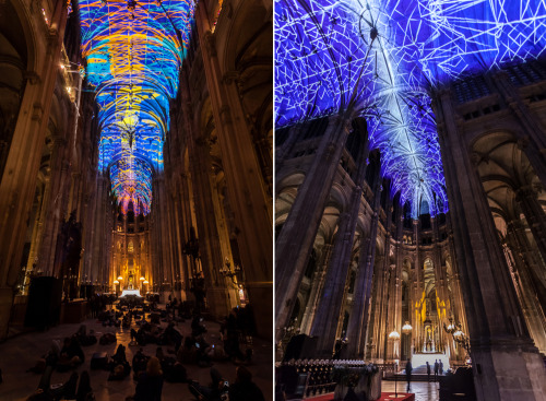 thedesigndome: Constellation of Lasers Project On The Ceiling Of An Ancient Church Paris-based insta