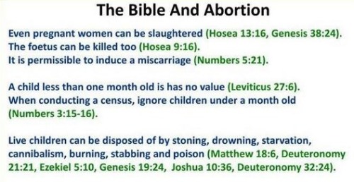 atheistcartoons: The Old Testament god thinks that abortions are OK sometimes. Are conservative Chri