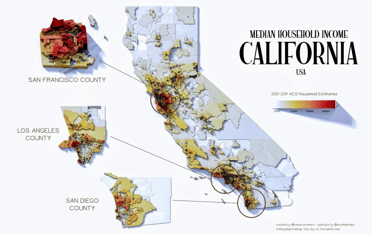 Distribution of median household in... Maps on the Web