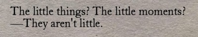 saltybutreal:[The little things? The little moments? — They aren’t little.-Jon Kabat-Zinn]