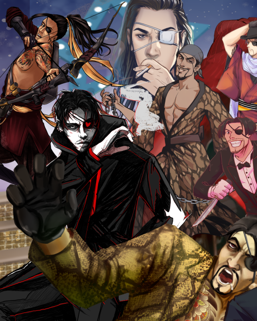 translucentchick: Majima Everywhere!!!Special thanks to @kuroki–san for the amazing background!Thank