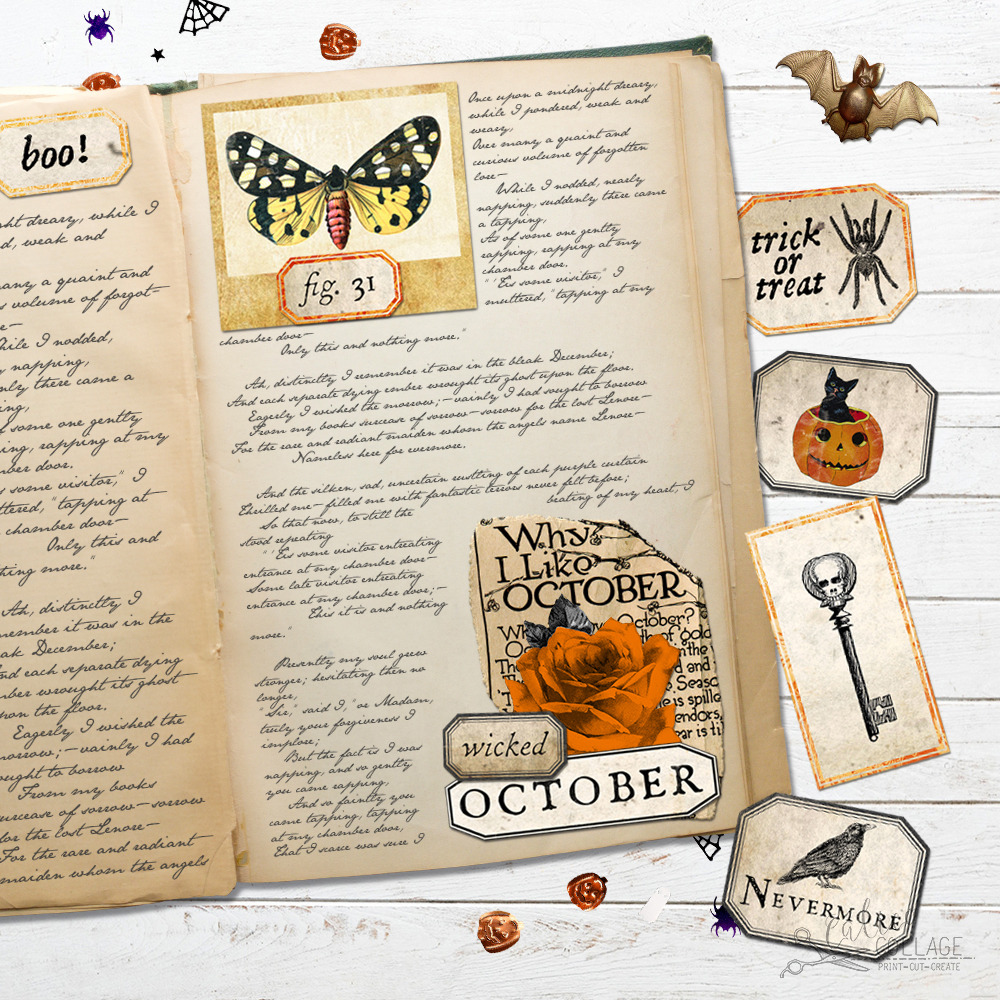 Cut & Create Classic Halloween Ephemera Book by Calico Collage