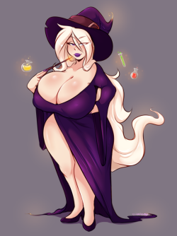 queenchikkibug:art trade with the amazing @risax! Wanted a full body draw of his witch girl, Minerva Elvares~ Dude writes some TOP QUALITY stuff so give his stuff a look! 👌 &lt; |D’‘‘