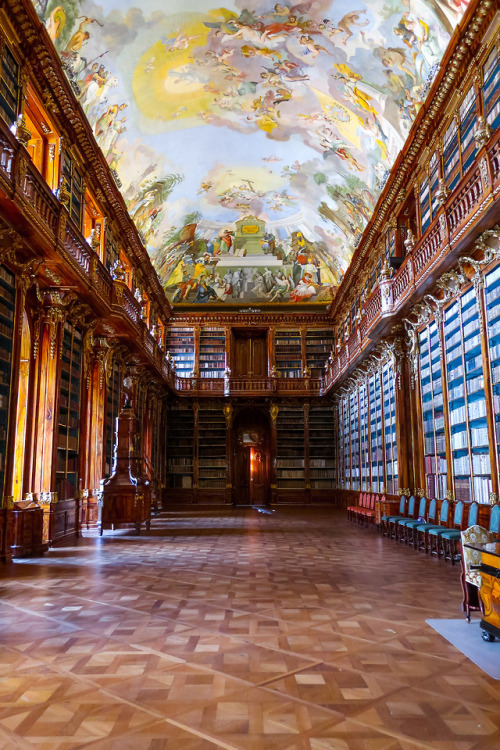 Impressive baroque library at the Strahov Monastery.