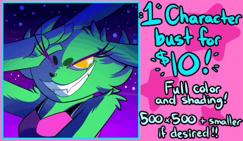 diabebus:HOLY COW I’m opening cheap bust commissions!!1 character, fully colored and shaded with a s