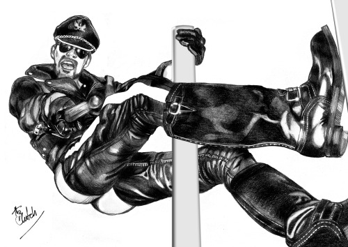 thingsmytonguelikes: Master Angeleather by me. Pencil on paper+digital. thingsmytonguelikes is makin