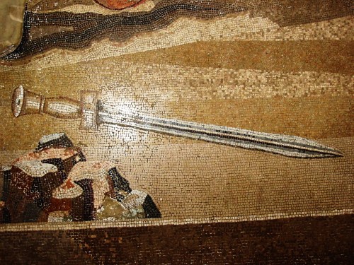 last-of-the-romans:  Details from the Ancient Roman mosaic ‘The Battle between Alexander and Darius’, located at the Naples Archaeological Museum.  