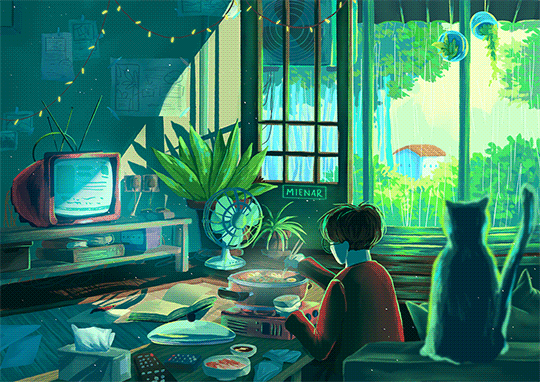 mienar: ramen and rain instagram | shop | commission info 