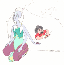 rjsketches:  Steven and Opal :) 