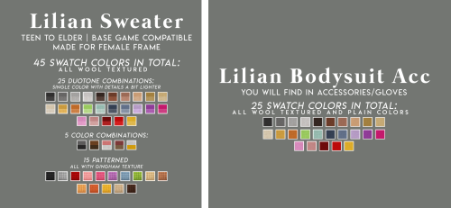 candysims4:LILIAN SWEATER & BODYSUIT ACCA cute combo with a sweater and a bodysuit in wool textu