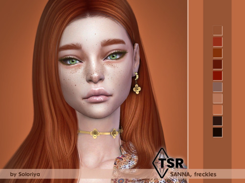 soloriya:***Freckles Sanna*** Sims 4 Freckles in 10 colors. All ages, all genders. Category - Blush.