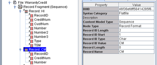 EXTOL Business Integrator EBI Flat File Schema Record ID screenshot 2