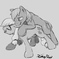 sketch request from Neko-MeSome Applejack x Big Mac with a light