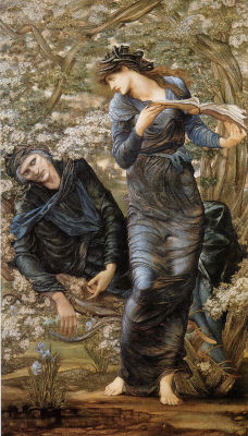 victoriousvocabulary:  ENSORCELL [aka ENSORCEL] [verb] to bewitch; to enchant. Etymology: from Middle French ensorceler, “to bewitch”, dissimilated variant of ensorcerer. [Edward Burne-Jones - The Beguiling of Merlin] 