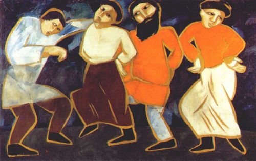 natalia-goncharova: Peasants dancing, 1911, Natalia GoncharovaMedium: oil,canvas