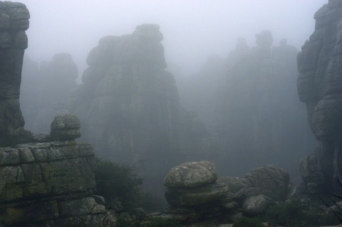 El Torcal is a massive, otherworldly maze of weathered limestone near Antequera, southern Spain. Her