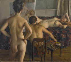 cg54kck:  Two Models and the Artist, 1972John