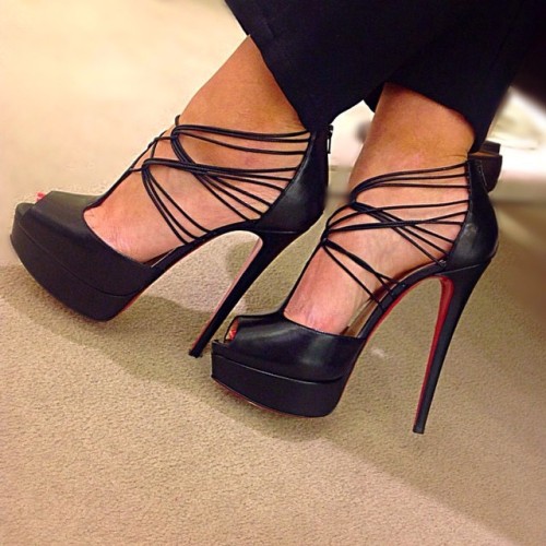 Loubies #Louboutin heels, repost from @laurenatsaks - New Christian Louboutin Confusalta T-Strap Lea