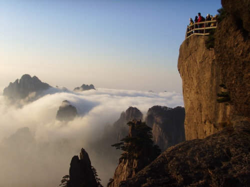 Sea of clouds beneath HuangShanMount Huang or Huangshan is an 1800 meter peak found in China’s Anhui