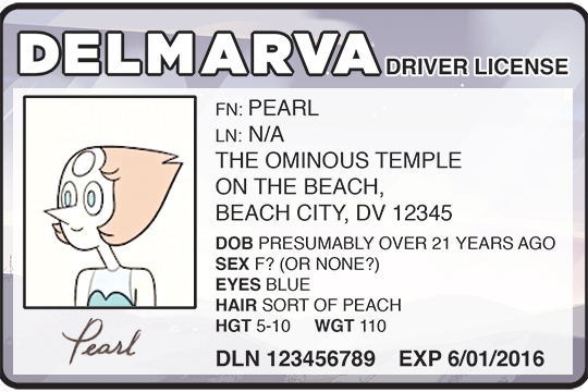arachnocomrnunism:  pearl-apologism:  nagisakaworu:   pearl has been shown to be a responsible and law abiding driver. do you think she’s licensed? do you think pearl went to the dmv to get her drivers license? i mean if she’s intent on obeying traffic