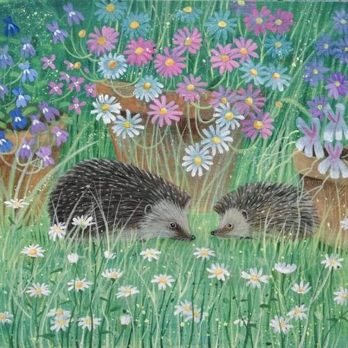 littlealienproducts:    Hedgehog and Hoglet by  DeniseCobleArtist  