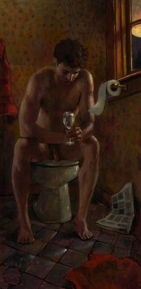 Philip Gladstone:   “The Empty Glass”; acrylic/panel 2013 (Sold, private collection)