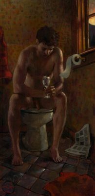 splendidgeryon:  Philip Gladstone:   “The Empty Glass”; acrylic/panel 2013 (Sold, private collection)  