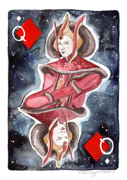 lukariot:Queen Amidala, Queen of Diamonds by watchherpaint