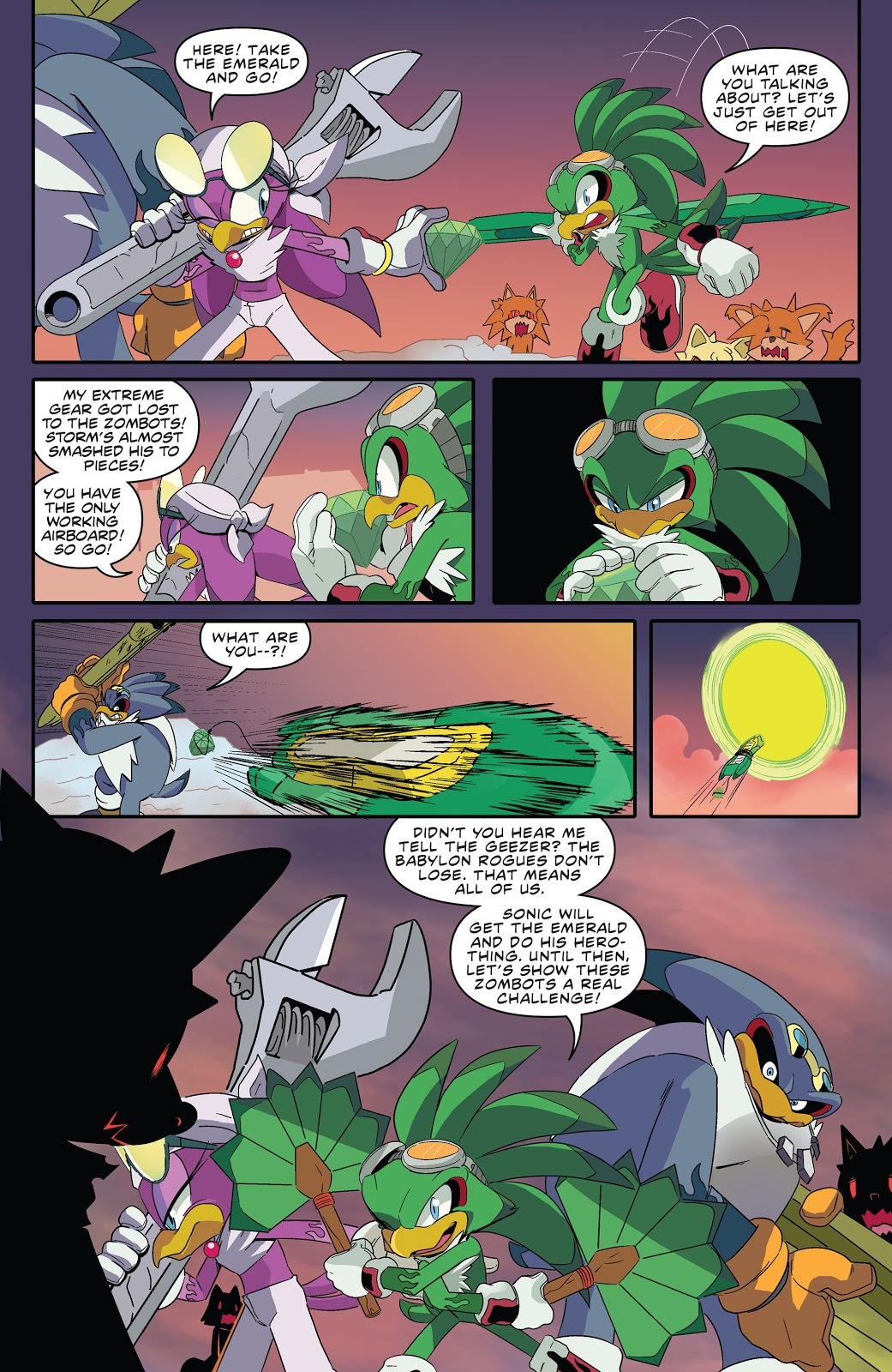 Knuckles Goes Chaotix Against the Babylon Rogues in IDW Sonic #66