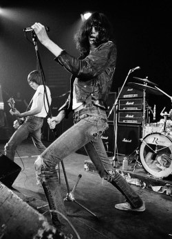 soundsof71:  Joey Ramone at the Roundhouse, 1977, by Denis O’Regan 