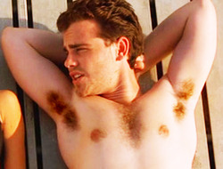 arms-up-high:  Rider Strong’s amazing armpits. 