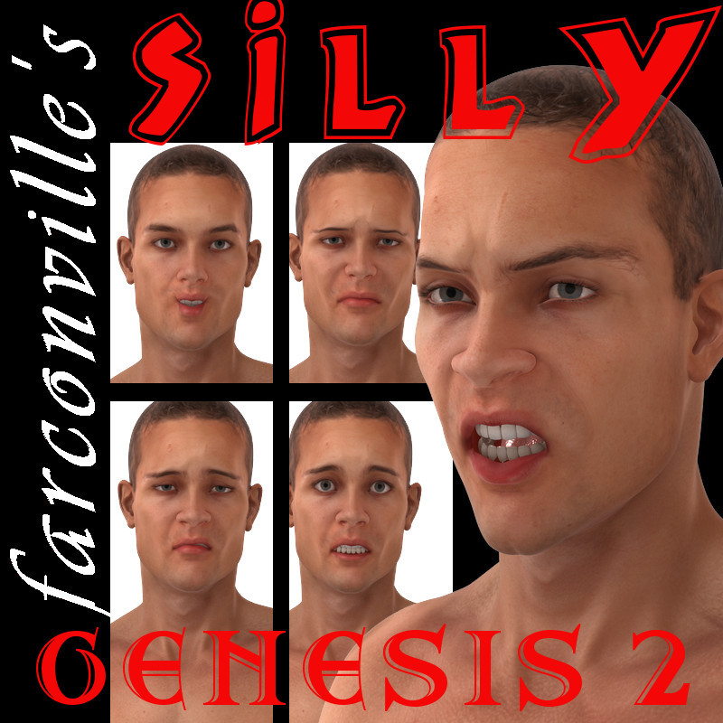 More facial expressions for your Genesis 2 Males! Silly, silly, silly! THIS IS SILLY