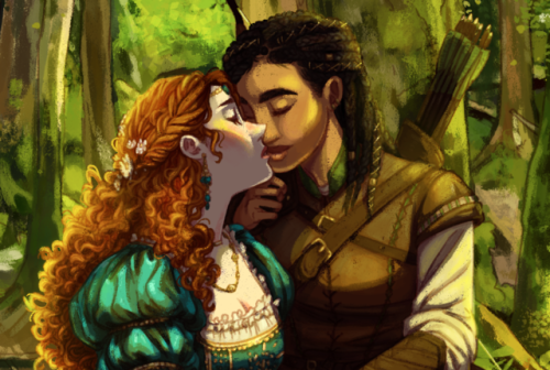 mayakern:robin hood and maid marian but they’re lesbiansi don’t paint very often so this was fun and