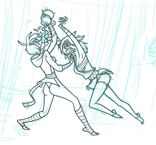 ninjakittyhf:  delidah:  #TributeTuesday!This week: ninjakittyhf’s Ninja Kitty (to the right), and hf-nachtmahr’s Jaz - The Drunken Sword (to the left).Jaz makes a potent catnip-milk to get drunk off, and Delidah’s gotten her hands on it…