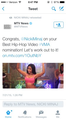 blacksnobbery:  blacksnobbery:  But this is the “beef” between Nicki and Taylor that people have been talking about.   I guess Nicki has had enough of the shenanigans and snubs that these award shows throw towards black, female artists, and as is