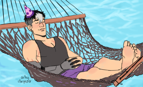 artsy-stargazer:I wanted to draw him chilling for his birthday because poor Space Dad really deserve