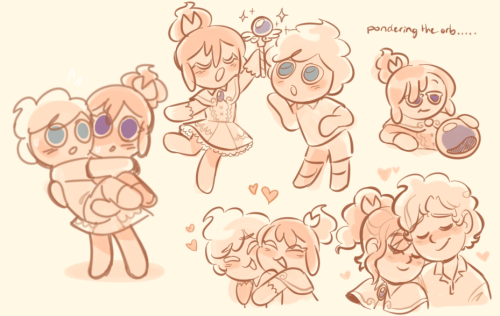 gingerbrave and gingerbright being a kind of puppy love couple in the cookie run comics is cute so&h