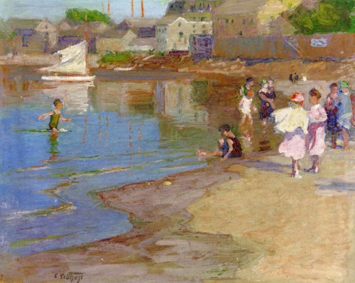 Edward Potthast - Children Playing at the Beach
