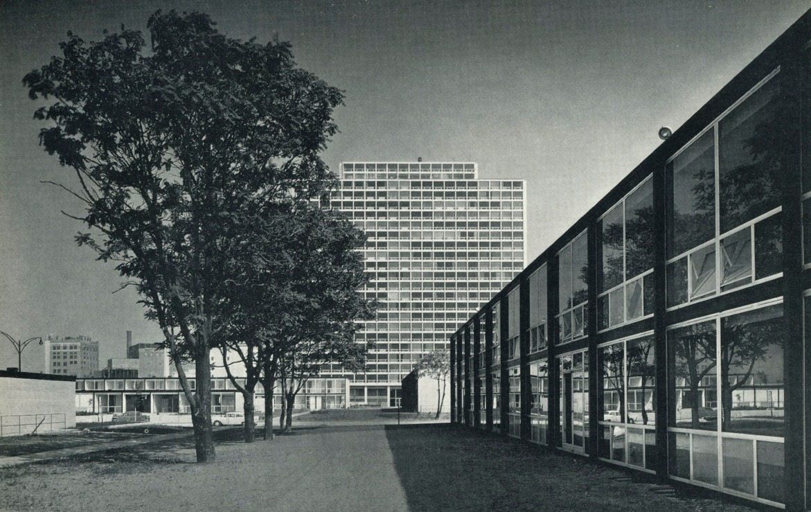 shari-vari:  Mies van der Rohe, Lafayette Park Housing Project, Detroit (1959)  