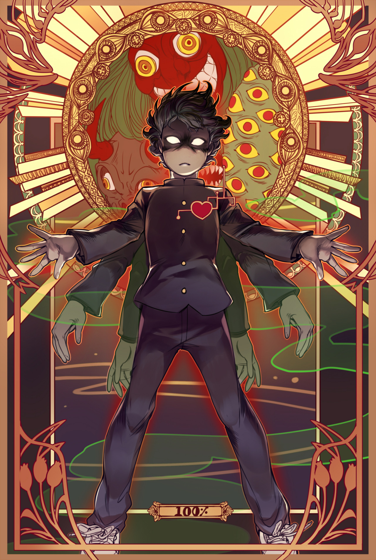blacklimes: Another print I did for the mini-comics con! 100% MOB in some kind of