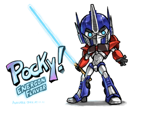 kazenoru:  yahooooooo tf:prime is going to begin at 15th Febbbbbb p(((>∀<)))q oh my tension is yabai and today’s 1.11 well it’s not so very pocky-day but anywaynevermind oh i still haven’t draw the tox-en and syn-en pockykyky btw these pockys