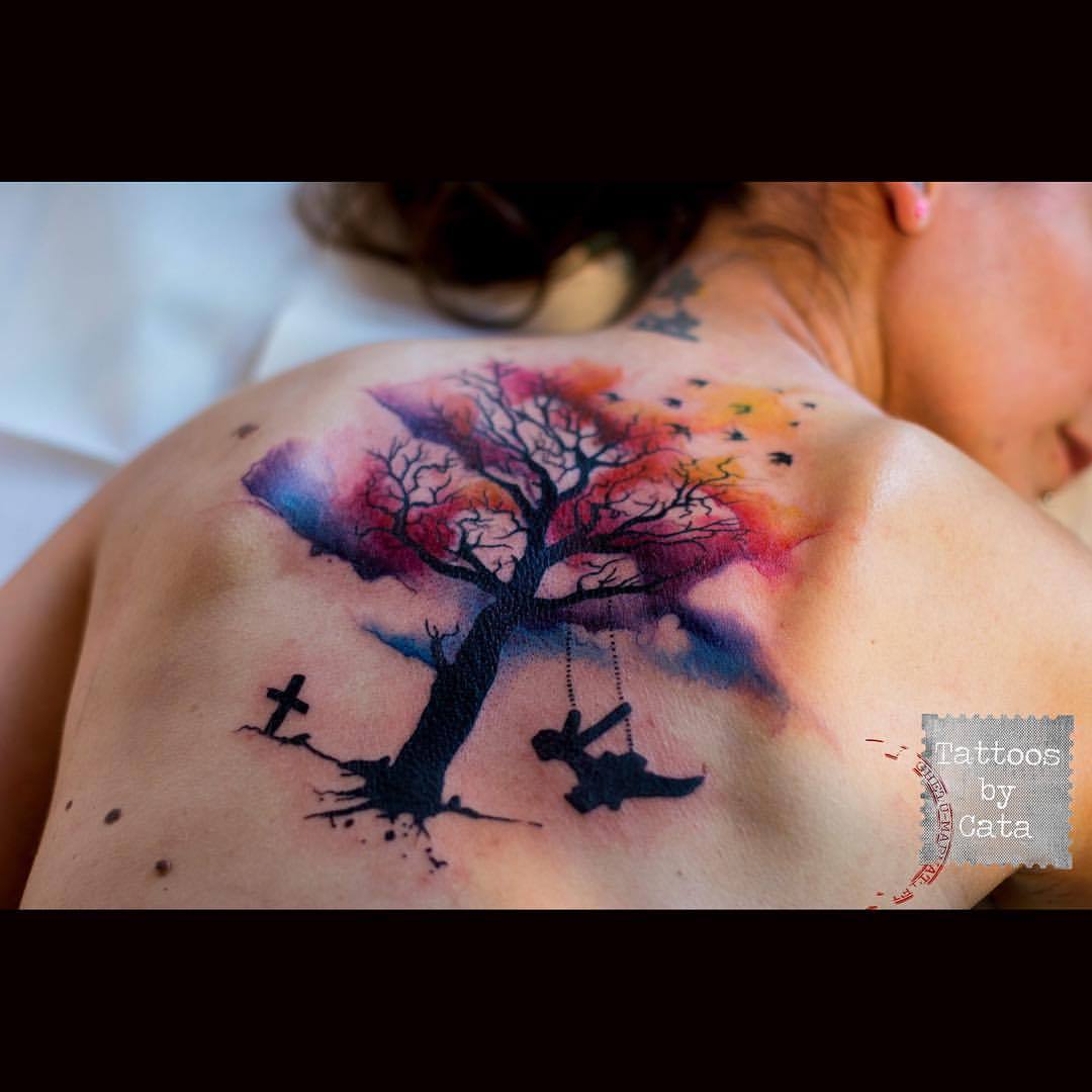 70 Watercolor Tree Tattoo Designs For Men  Manly Nature Ideas