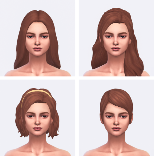 rebbersim: - 4 Natural clay hair retextures, there are 40 natural swatches each. - Texture: Edit of 