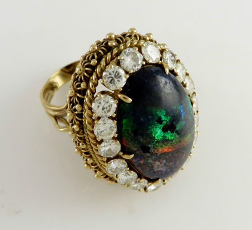 Porn Pics   Black opal with diamonds    