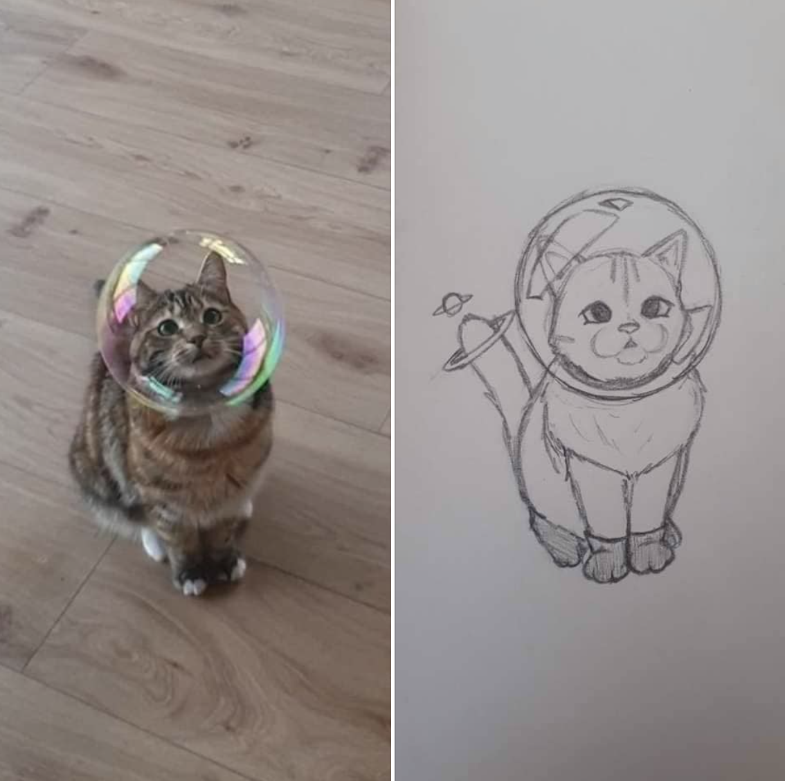 catsbeaversandducks: The Cutest Astronaut Drawing by Clara 