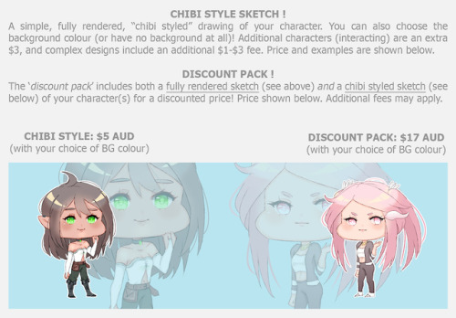 CUTIESIGH’S COMMISSIONS!( click the images for better quality! )Hello ! ♡ Seeing as the Shadowbringe