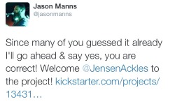 deanisanactualprincess:  jensen is going to be on jason’s new album!! help fund jason’s new album here 